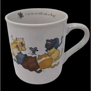 VTG Hallmark RimShots Coffee Mug Tea Cup Cats Mouse I Sure Could Use A Hug Japan